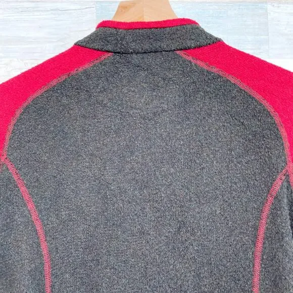 KUHL Alfpaca Fleece Jacket Brown Red Full Zip Pockets Thumbholes Womens Small